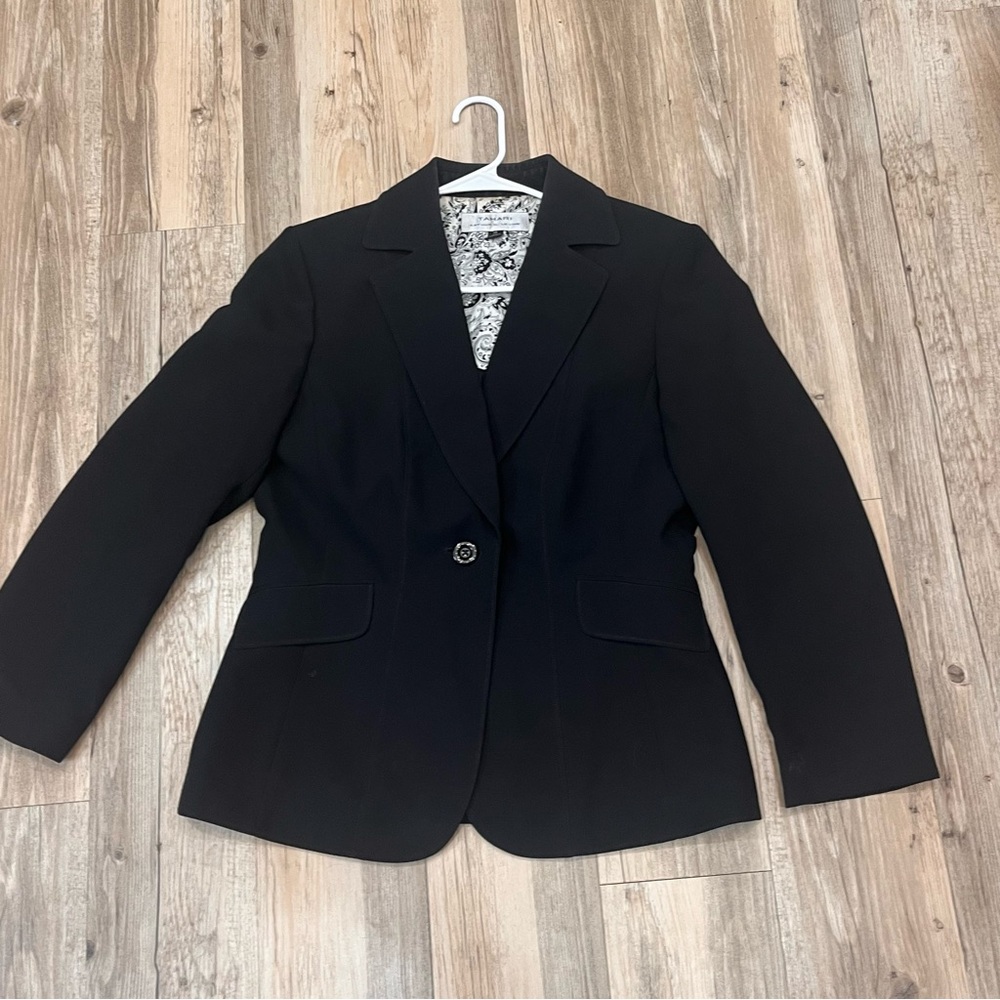Tahari Black blazer jacket sz 10 - Picture 4 of 7